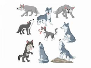 Раскраска волк для детей #13 #1193