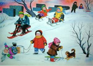 Раскраска для детей зимние забавы #15 #2739