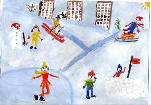 Раскраска для детей зимние забавы #27 #2751