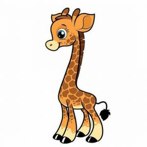 Раскраска жираф для детей #2 #3640