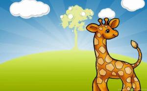 Раскраска жираф для детей #11 #3649