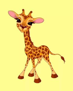 Раскраска жираф для детей #14 #3652