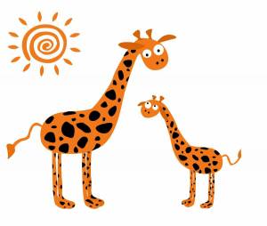 Раскраска жираф для детей #15 #3653