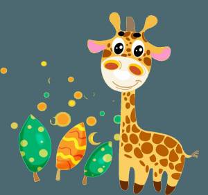 Раскраска жираф для детей #22 #3660