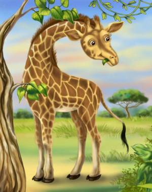 Раскраска жираф для детей #26 #3664