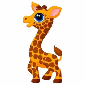 Раскраска жираф для детей #28 #3666