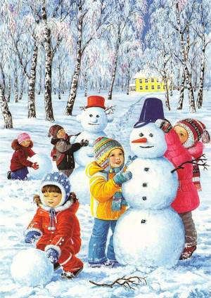 Раскраска зима для детей #12 #3875