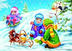 Раскраска зима для детей #28 #3891