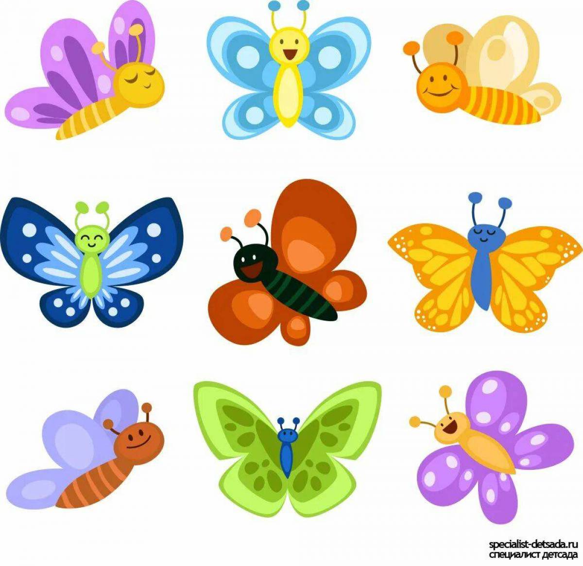 Группа насекомые бабочка. Бабочка рисунок. Бабочки мультяшные. Бабочки для украшения группы в детском саду. Бабочки детские.