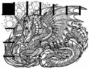 Раскраска антистресс дракон #3 #37140