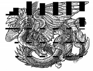 Раскраска антистресс дракон #6 #37143
