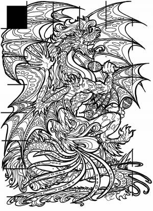 Раскраска антистресс дракон #10 #37147