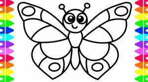 Раскраска бабочка для детей 3 4 лет #3 #38242