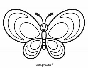 Раскраска бабочка для детей 4 5 лет #6 #38274