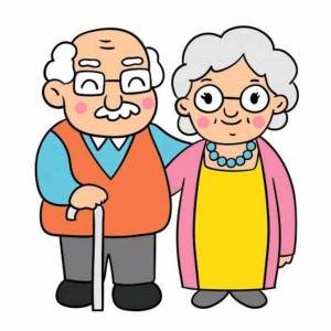 Раскраска бабушка и дедушка #2 #38344