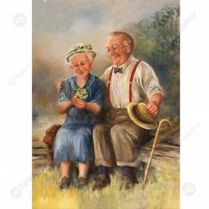 Раскраска бабушка и дедушка #17 #38359
