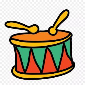 Раскраска барабан для детей #7 #38811