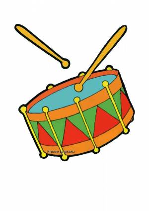 Раскраска барабан для детей #23 #38827