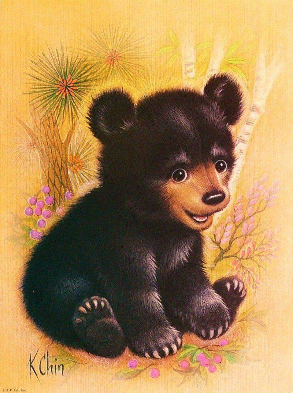 Детям открытки животных. Александрова Медвежонок Бурик. Медвежонок для детей. Медведь рисунок. Медвежонок рисунок.