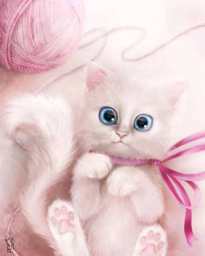 Раскраска милые котята для девочек #6 #396597