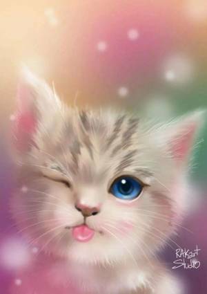 Раскраска милые котята для девочек #7 #396598