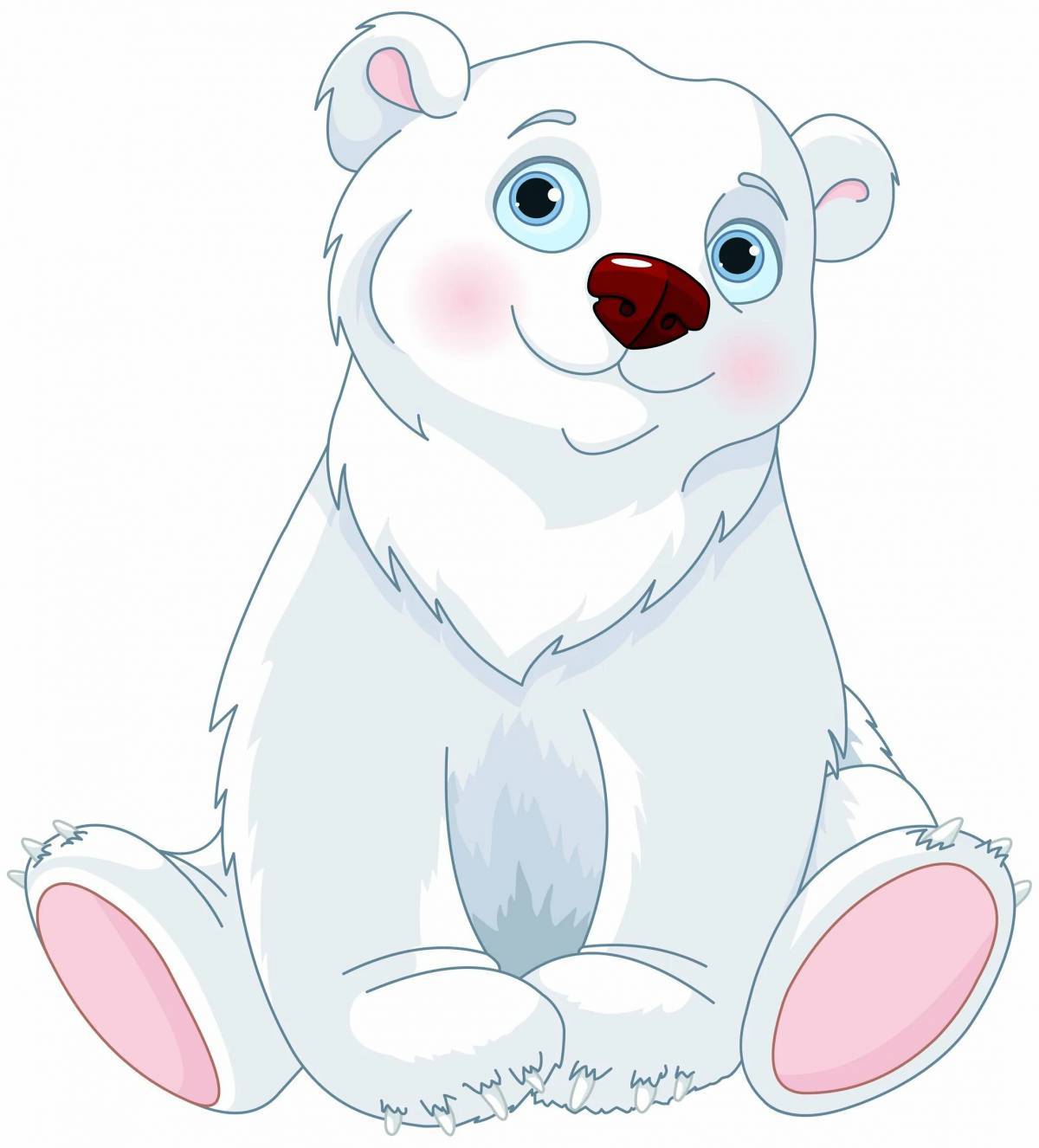 Мишка белый для детей #12