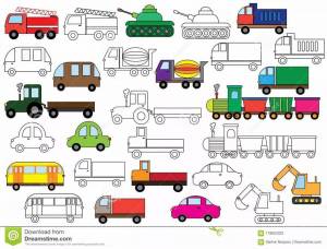 Раскраска много машинок на одном листе #20 #400454