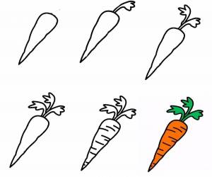 Раскраска морковь рисунок для детей #15 #403960
