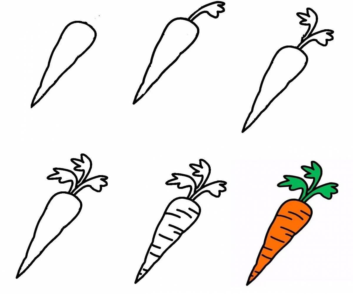Морковь рисунок для детей #15