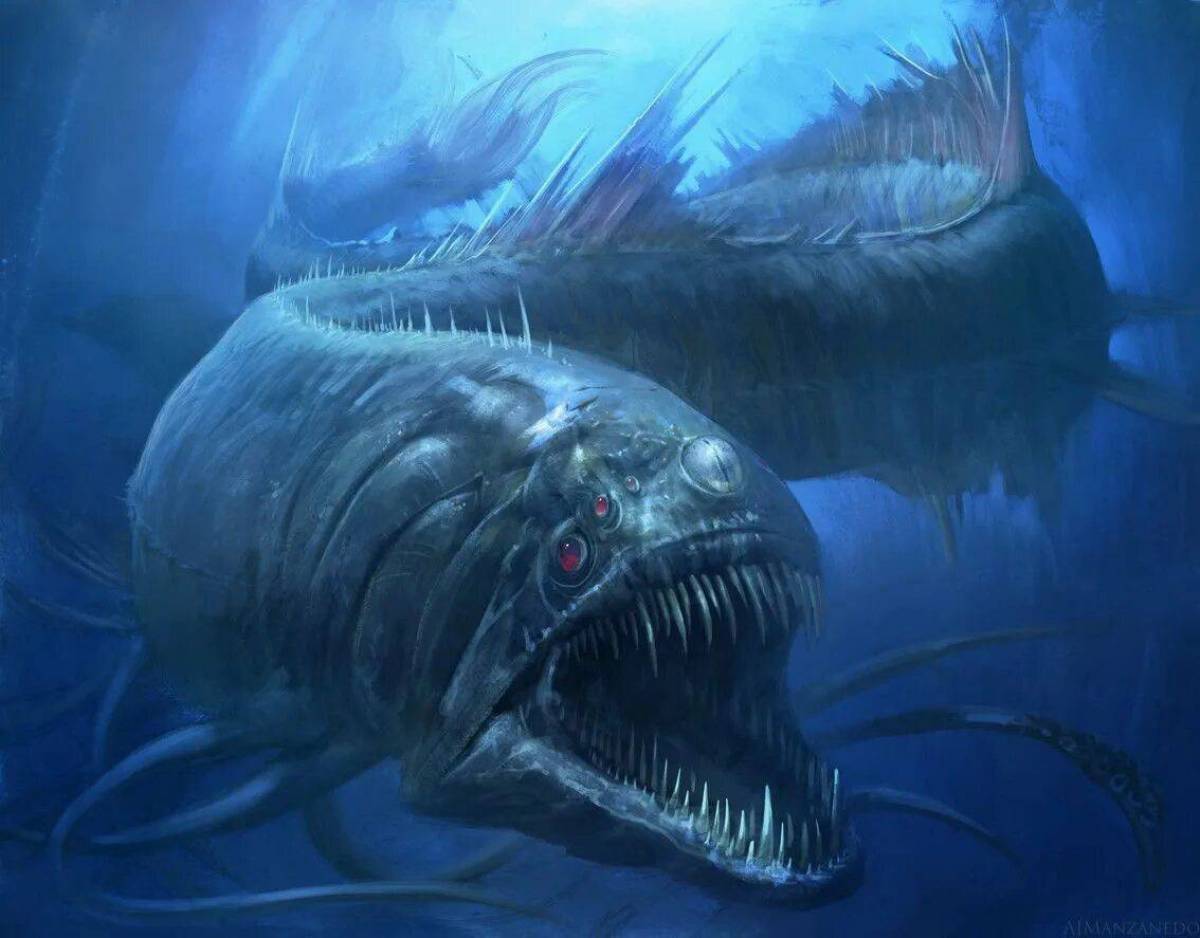 Существо живущие в телефоне. Левиафан чудовище Лавкрафт. Морские глубоководные чудовища. Морской монстр Левиафан.