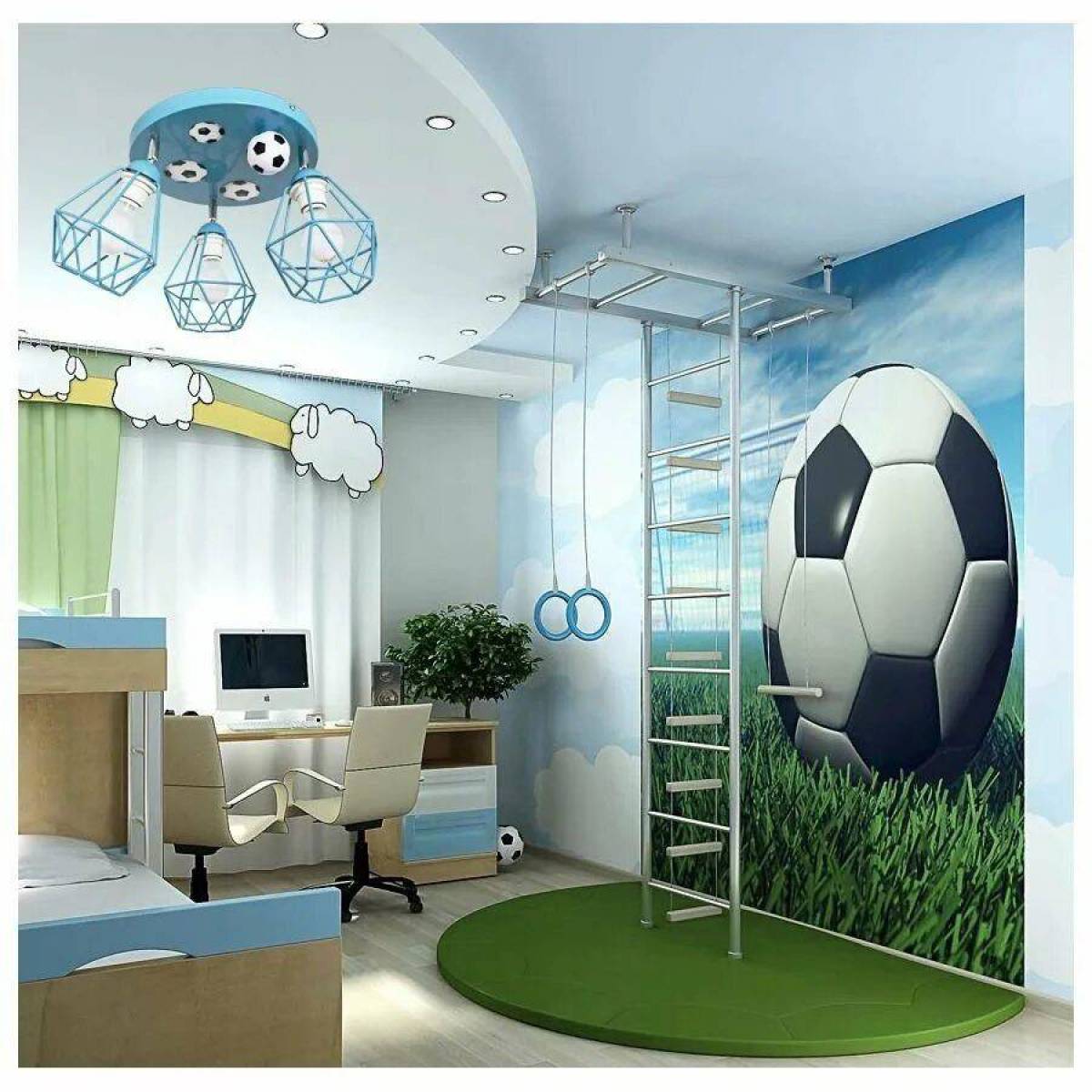 современный дизайн комнаты для мальчика 10 лет