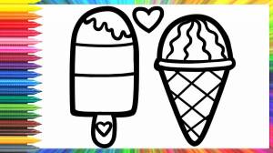 Раскраска мороженое для детей 4 5 лет #8 #404025