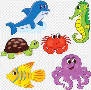 Раскраска морские животные для детей #3 #404378