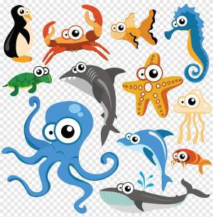 Раскраска морские животные для детей #15 #404390