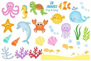 Раскраска морские животные для детей #23 #404398