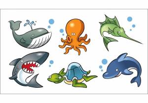 Раскраска морские животные для детей #24 #404399