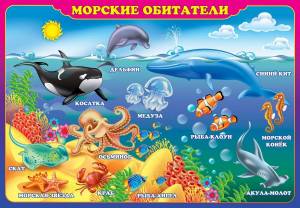 Раскраска морские животные для детей #27 #404402