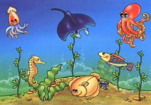 Раскраска морские обитатели для детей 3 4 лет #29 #404520