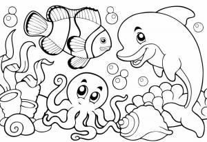 Раскраска морские обитатели для детей 5 6 лет #3 #404533
