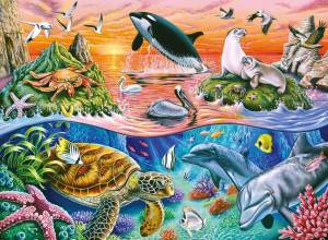 Раскраска морские обитатели морей и океанов для детей #3 #404601
