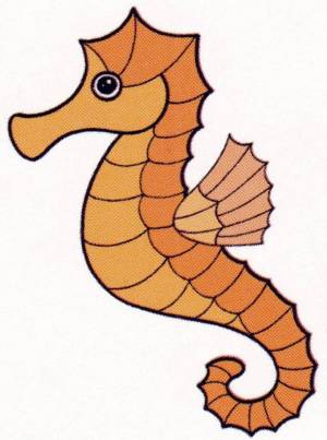 Раскраска морской конек для детей #11 #404798