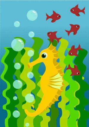 Раскраска морской конек для детей #18 #404805