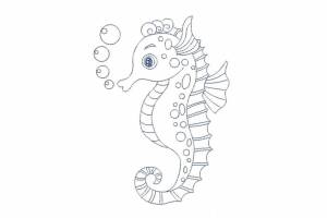 Раскраска морской конек для детей #24 #404811