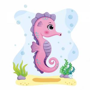 Раскраска морской конек для детей #28 #404815