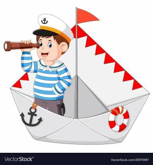 Раскраска моряк для детей #8 #405235