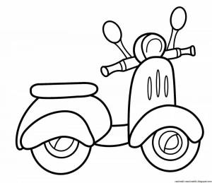 Раскраска мотоцикл для детей 3 4 лет #4 #405541
