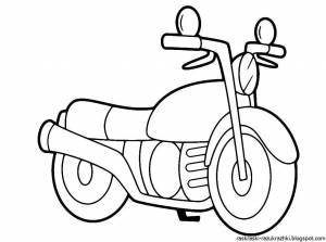 Раскраска мотоцикл для детей 3 4 лет #5 #405542