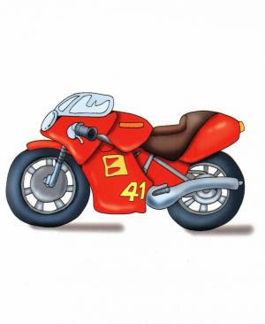 Раскраска мотоцикл для детей 3 4 лет #9 #405546