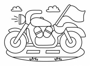 Раскраска мотоцикл для детей 3 4 лет #18 #405555