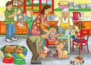 Раскраска моя семья для детей 3 4 лет #11 #406225